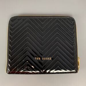 TED BAKER Black Quilted PVC Zip Up Envelope